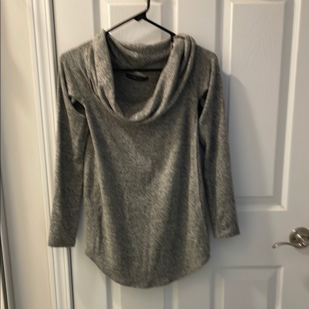 Super Soft Gray Off the Shoulder Women's Sweater